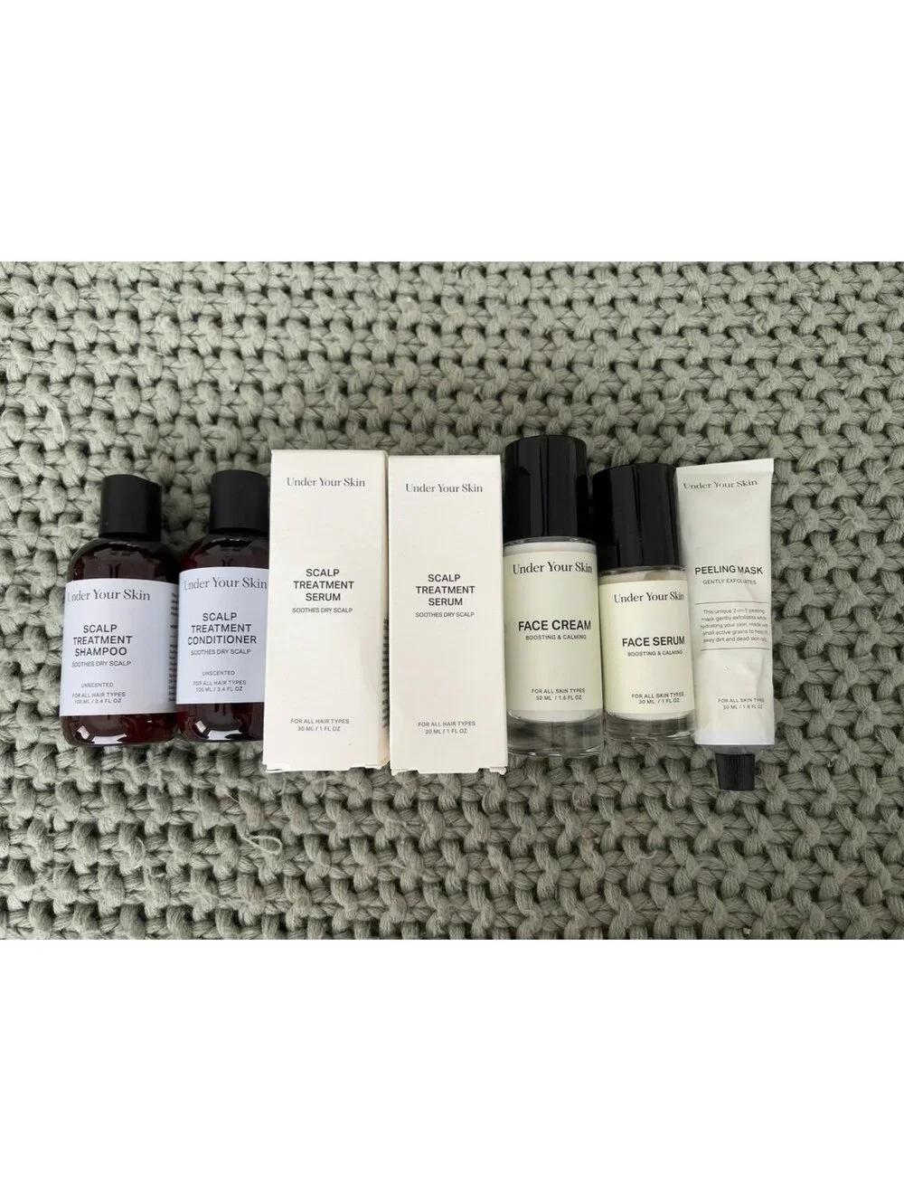 Under Your Skin Complete Skincare & Scalp Care Bundle | 7 Pieces | New